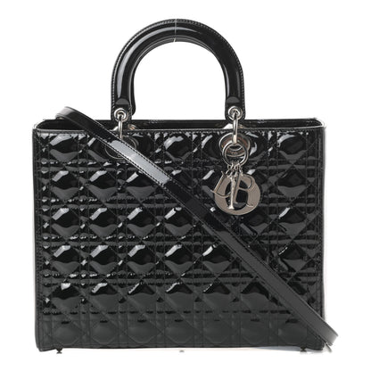 Christian Dior Patent Cannage Large Lady Dior Black 1 of 11