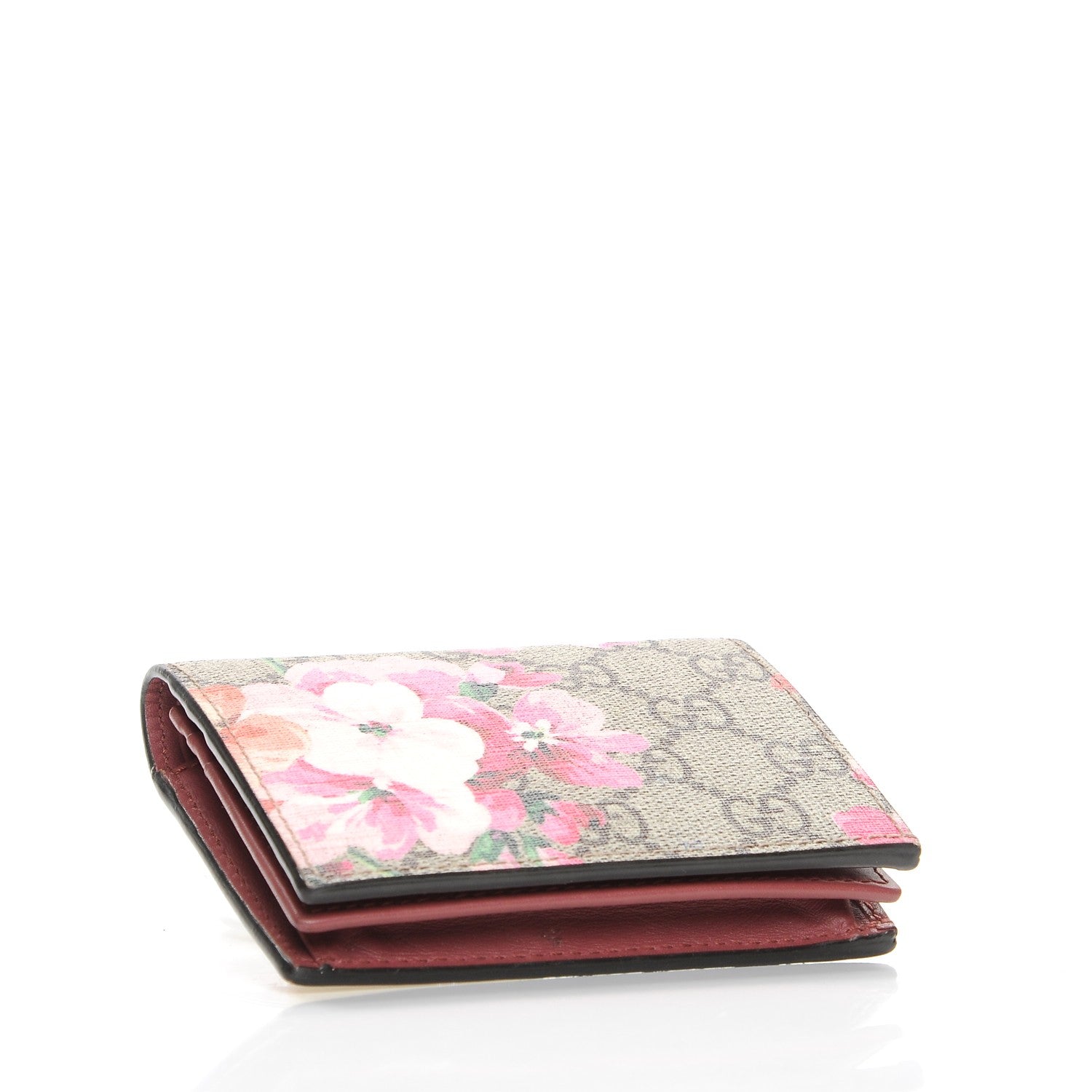 Gucci GG Supreme Monogram Blooms Card Case Beige Multicolor Dry Rose 4 of 8