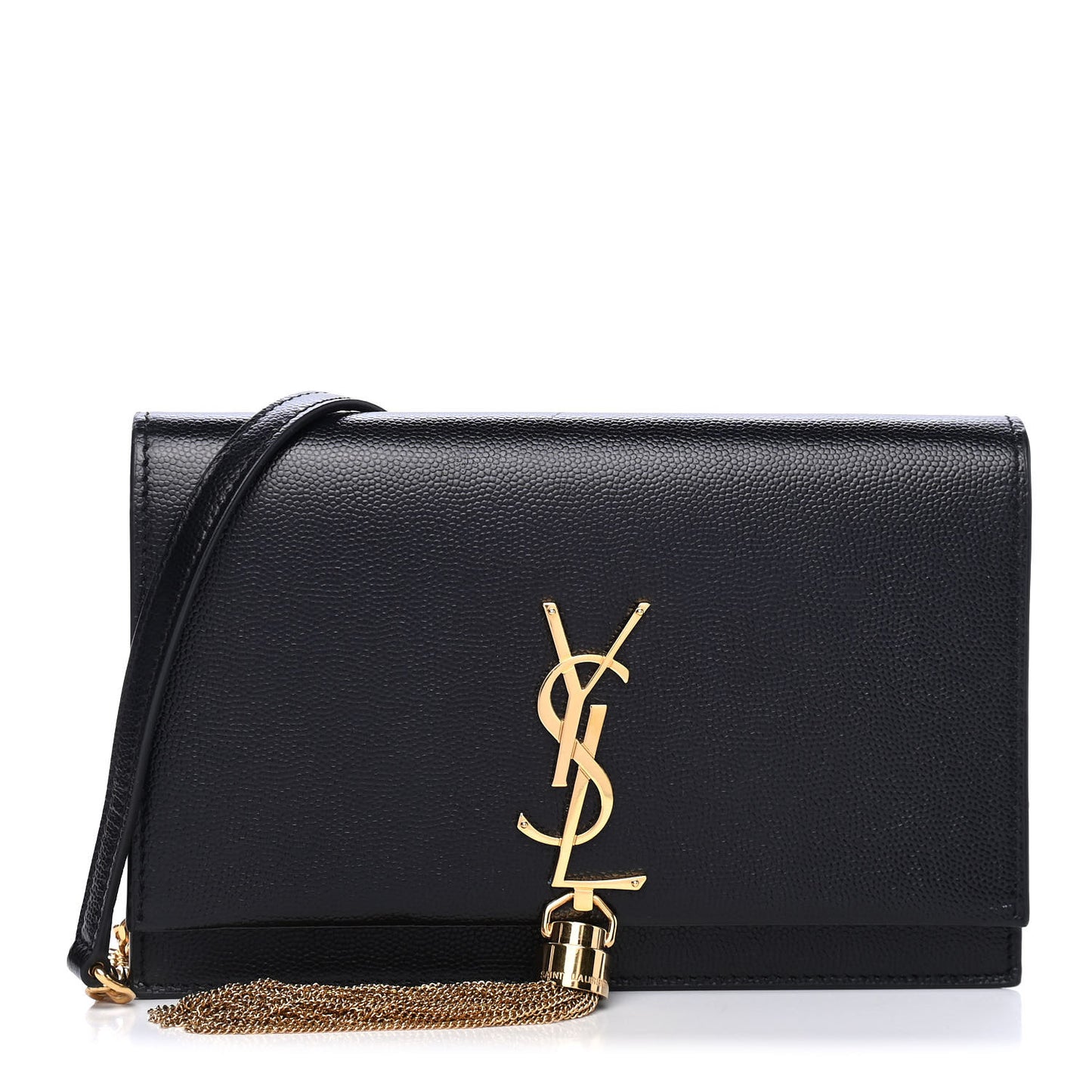 Grain De Poudre Classic Monogram Kate Tassel Chain Wallet Black