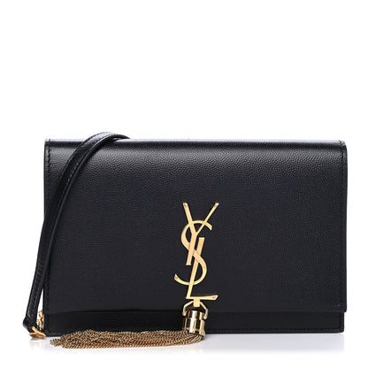 Saint Laurent Grain De Poudre Classic Monogram Kate Tassel Chain Wallet Black 1 of 5