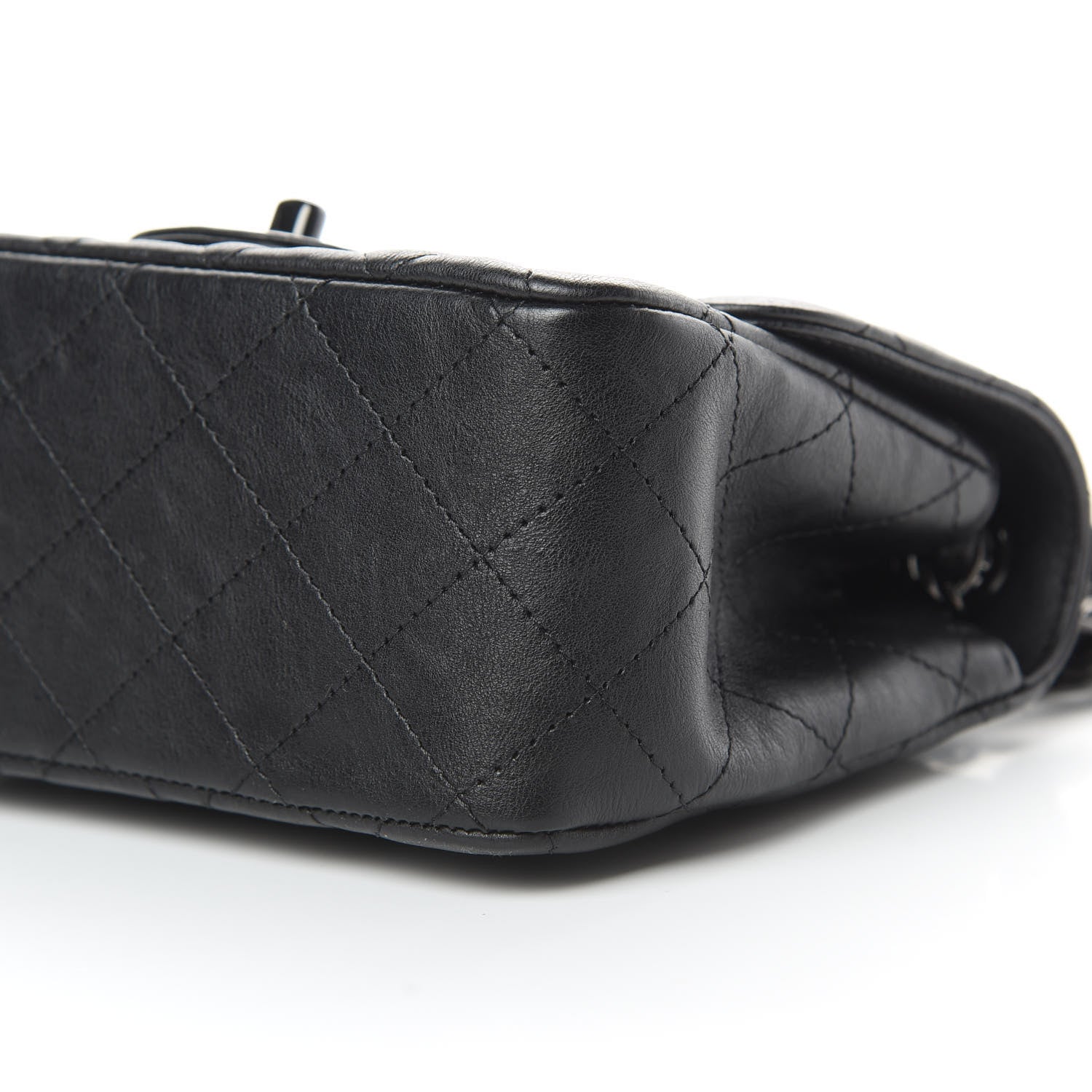 Chanel Crumpled Calfskin Quilted Mini Square Flap So Black 10 of 11