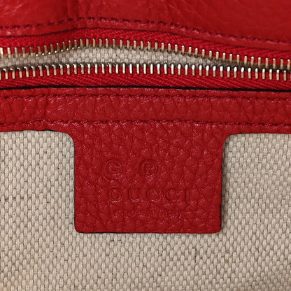 Gucci Pebbled Calfskin Medium Soho Flap Crossbody Vibrant Red 6 of 9