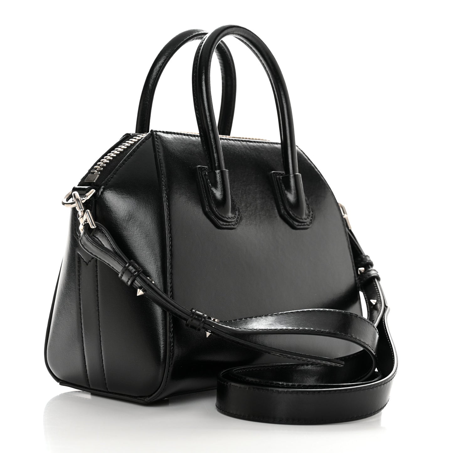Shiny Lord Calfskin Mini Antigona Black