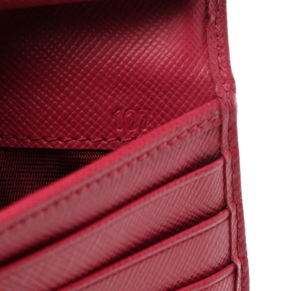 Prada Saffiano Metal Tri-Fold Wallet Peonia 7 of 10