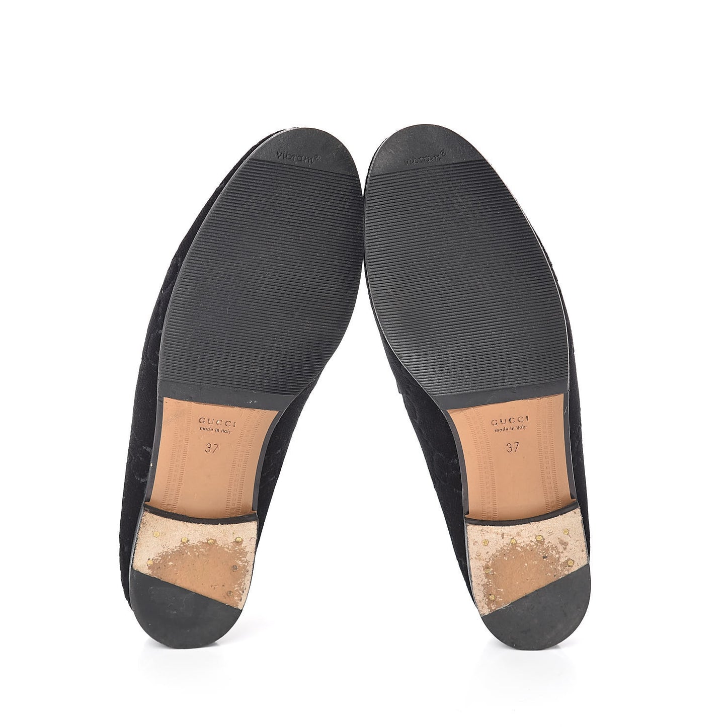 Velvet GG Monogram Horsebit Womens Jordaan Loafers 37 Black