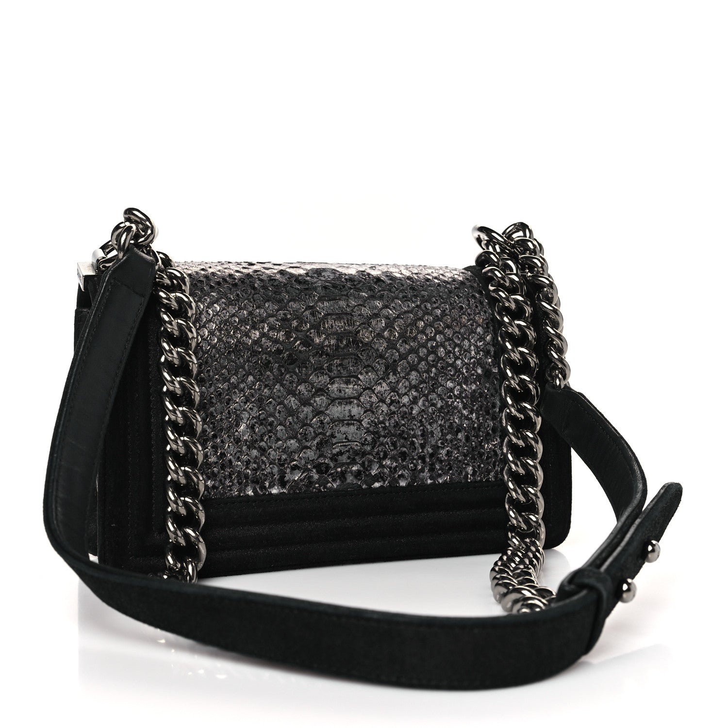 Chanel Snakeskin Calfskin Small Boy Flap Black 3 of 9