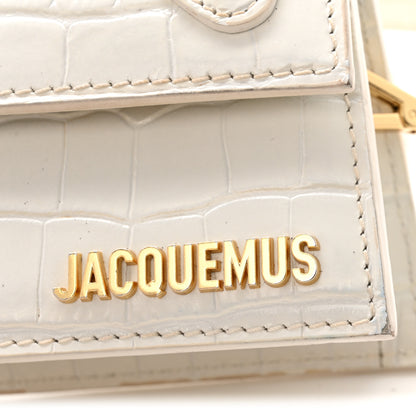 Jacquemus Calfskin Crocodile Embossed Le Chiquito Long White 10 of 13
