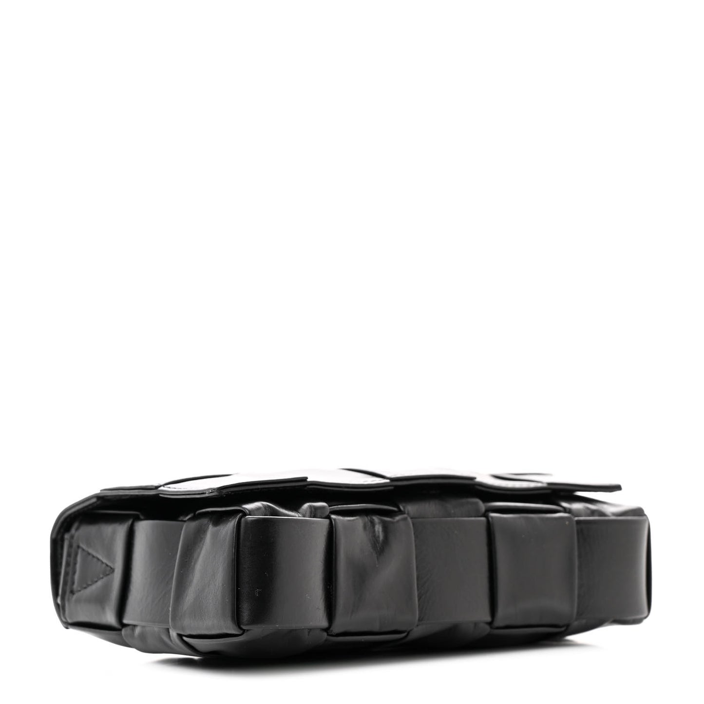 Paper Calfskin Maxi Intreccio Small Cassette Crossbody Bag Black