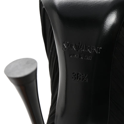 Saint Laurent Ruched Jersey Doville 110 Pump 38.5 Black Innocent Nude 7 of 10