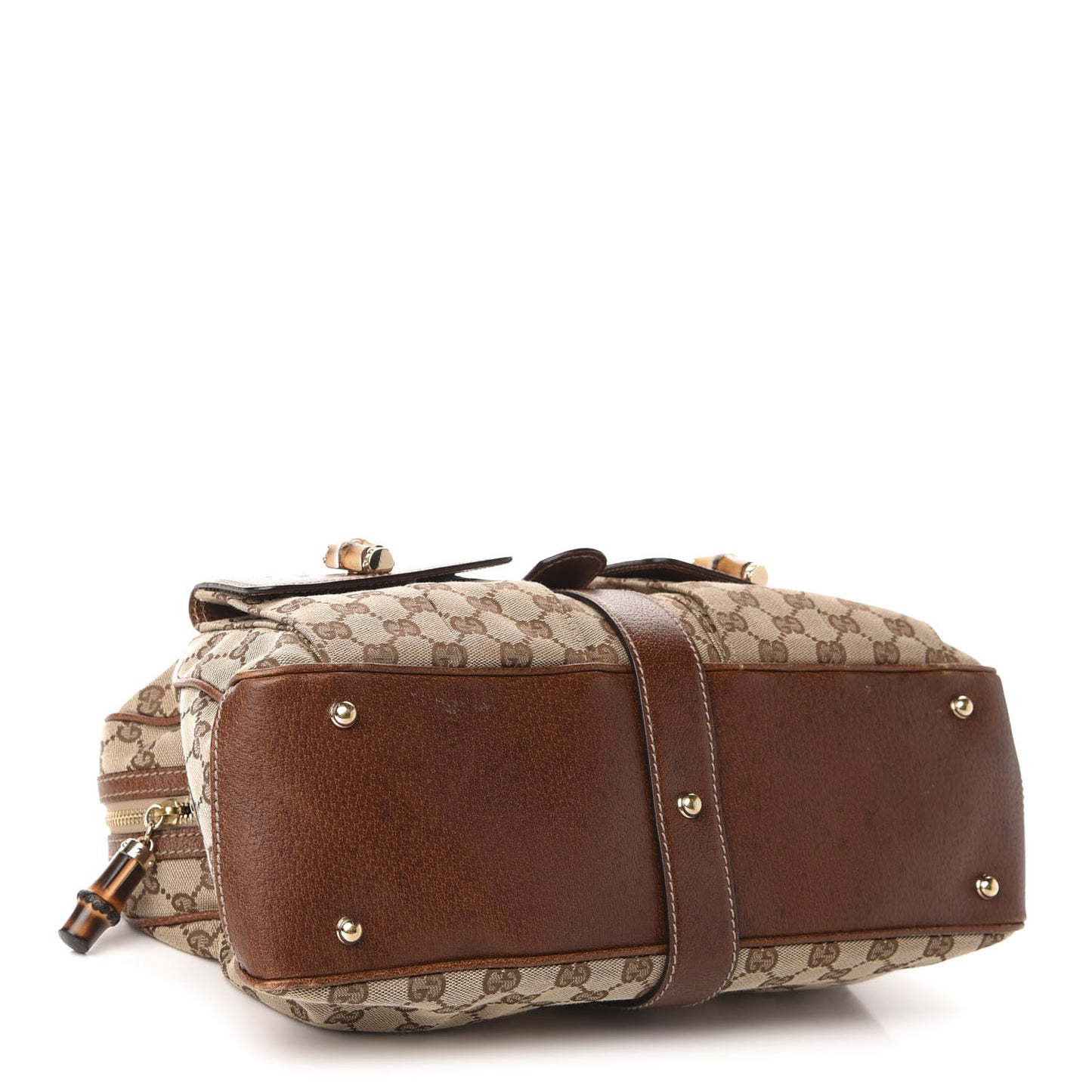 Monogram Canvas Bamboo Top Handle Bag Brown