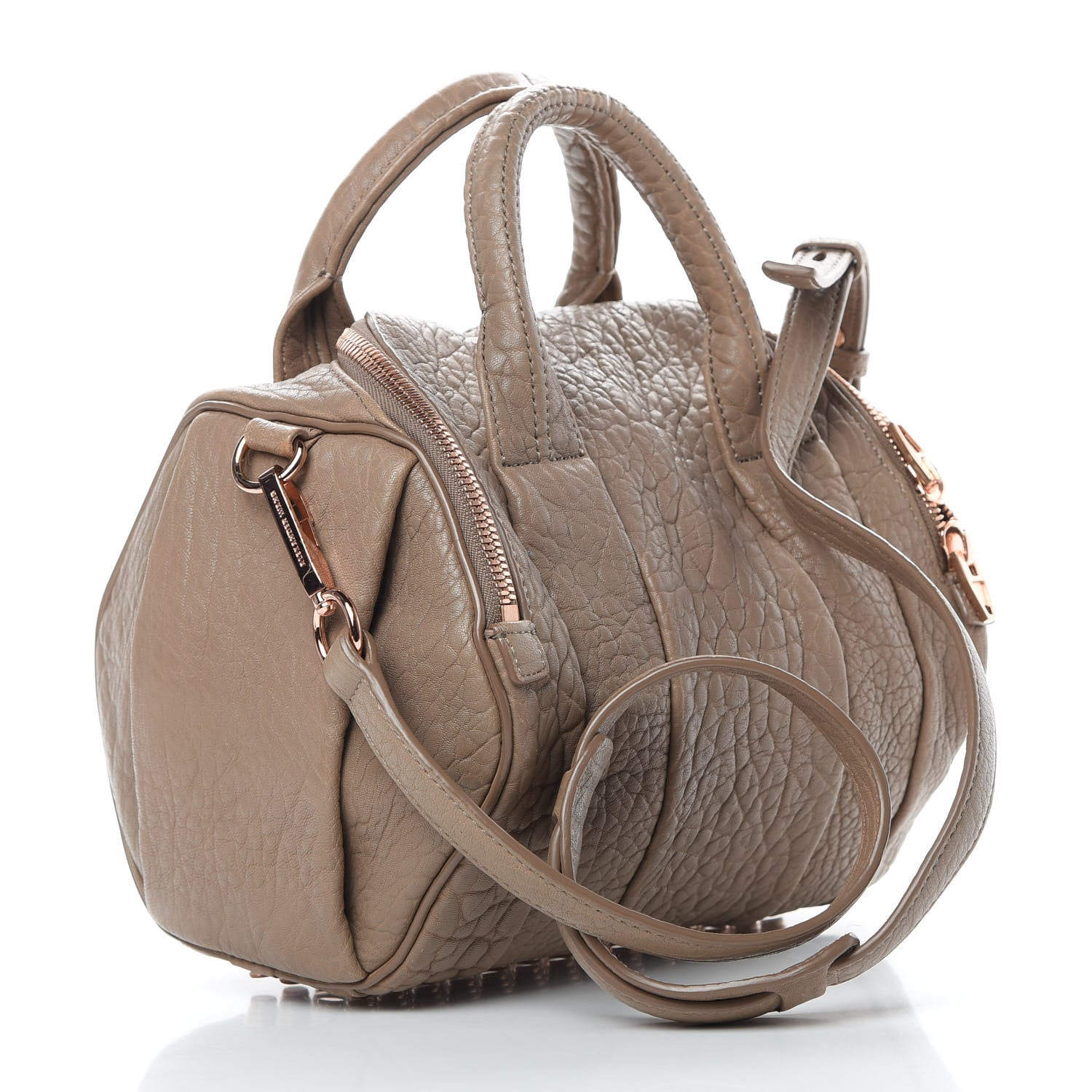 Alexander Wang Pebbled Lambskin Rockie Latte Rose Gold Hardware 3 of 10