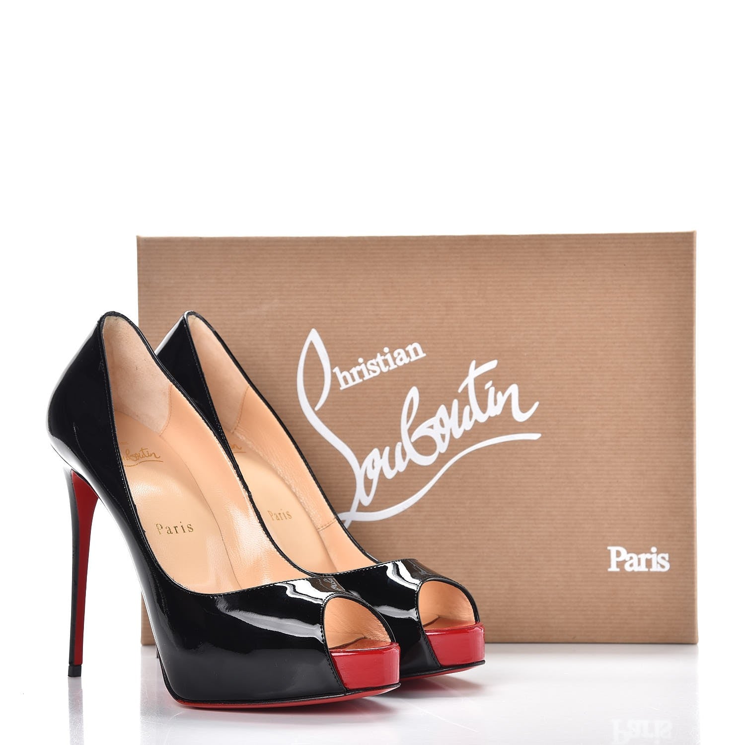Christian Louboutin Patent New Very Prive 120 Pumps 37 Black Red 9 of 9