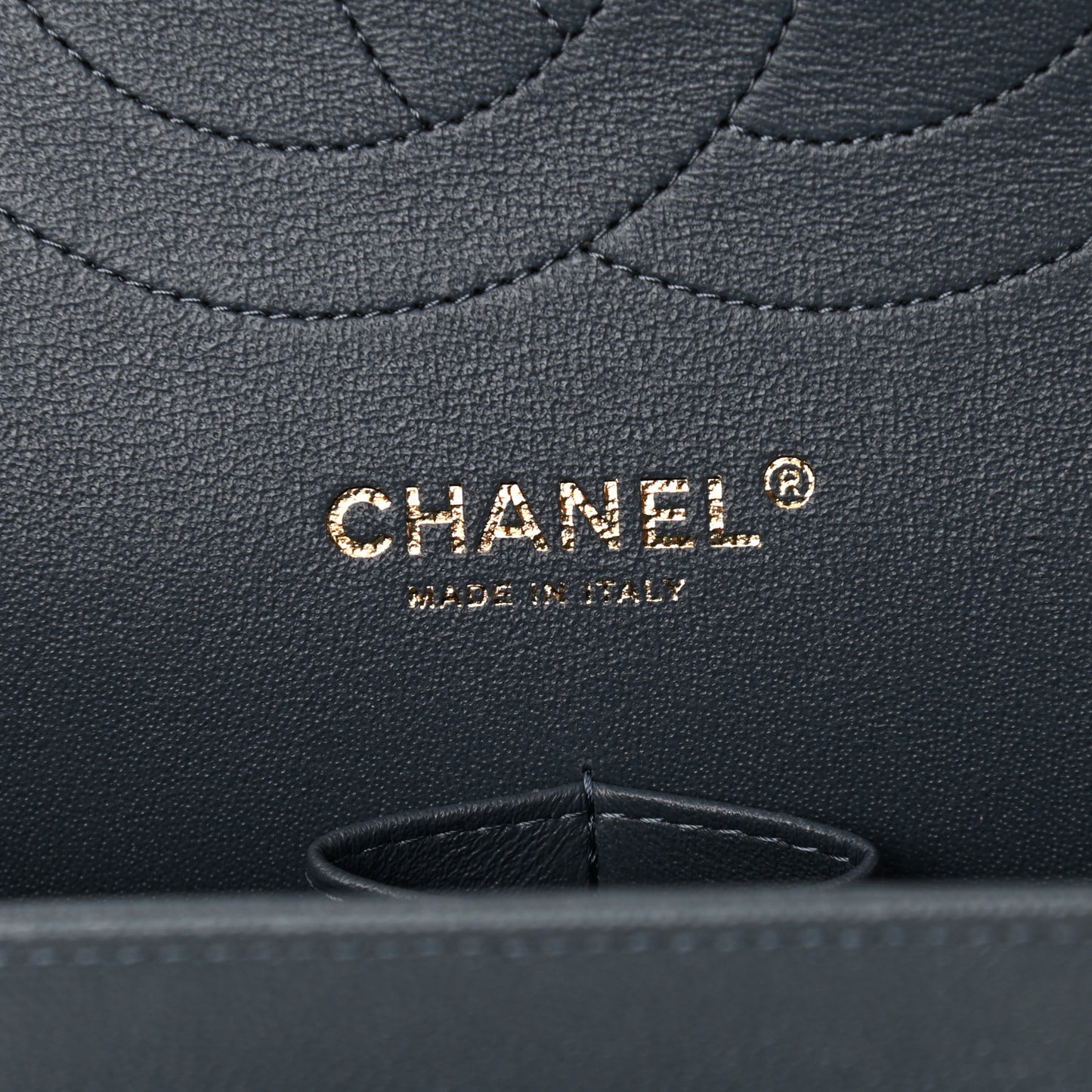 Caviar Quilted Jumbo Double Flap Grey