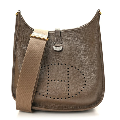 Hermes Taurillon Clemence Evelyne III PM Etoupe 1 of 9