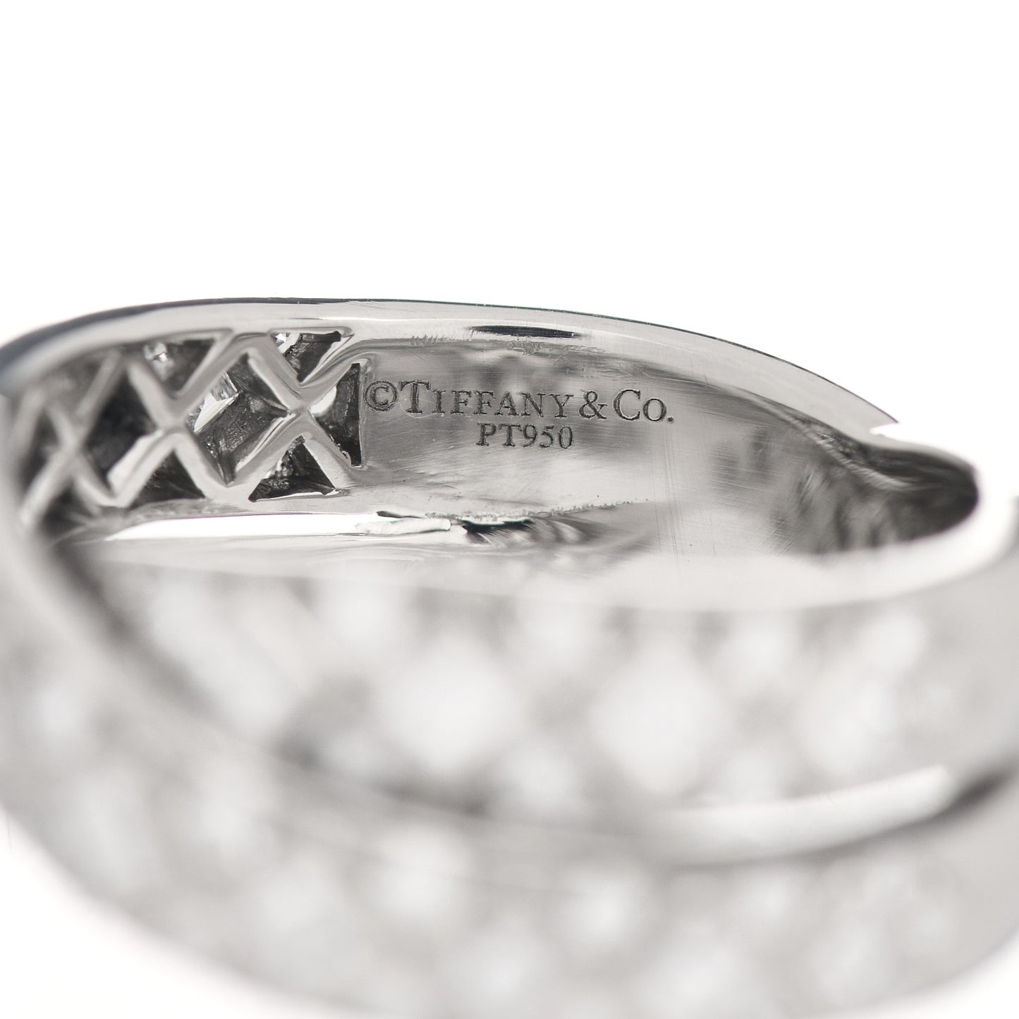 Platinum Diamond Crossover Band Ring 52 6