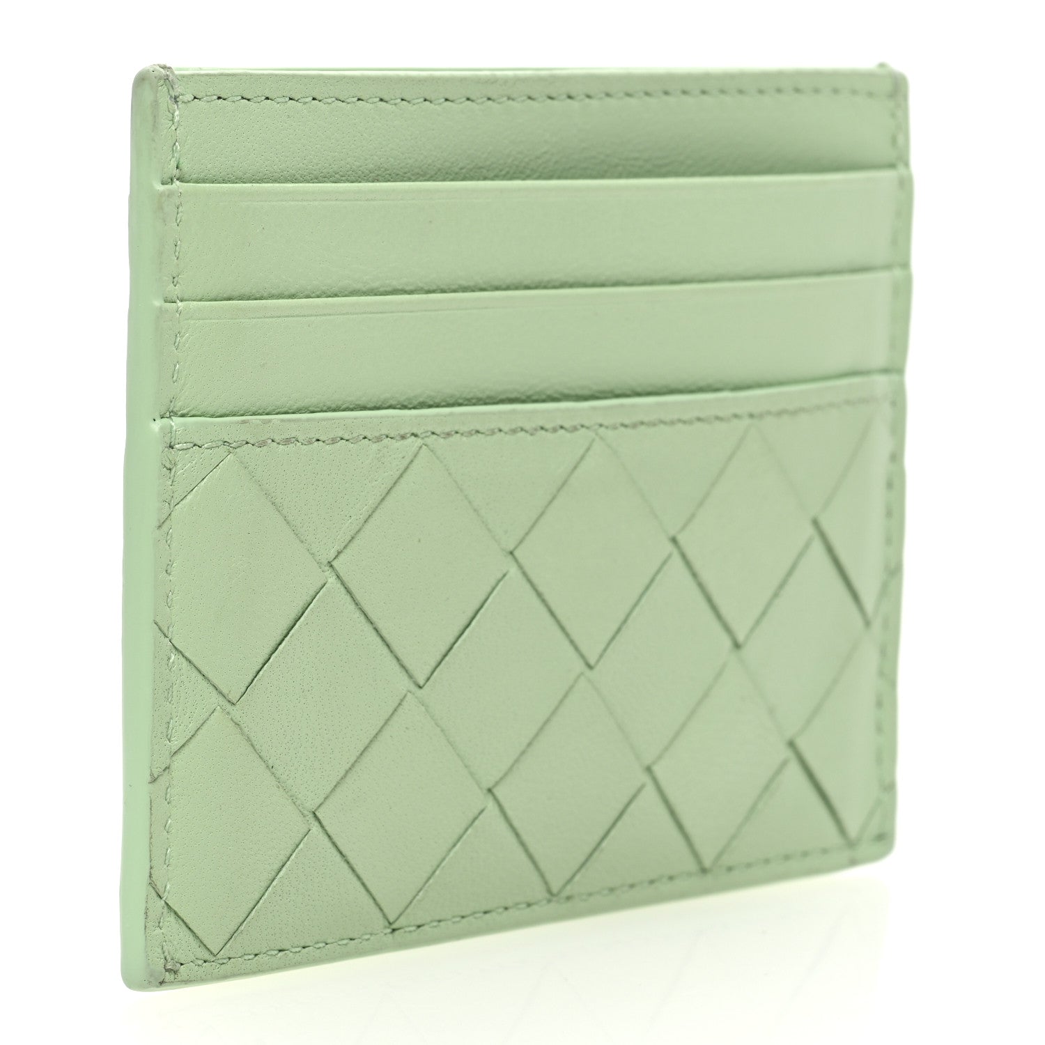 Bottega Veneta Nappa Intrecciato Card Holder Fresh Mint 3 of 8