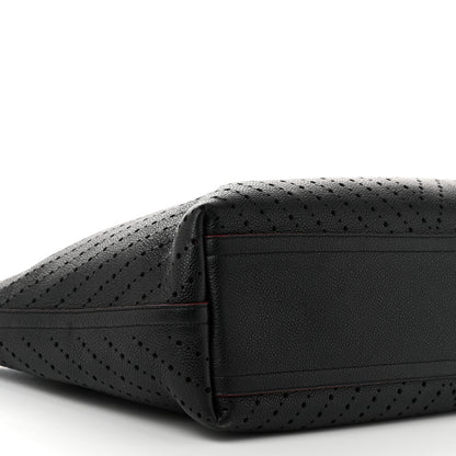 Chanel Perforated Grained Calfskin Large Shopping Tote Black 10 of 12