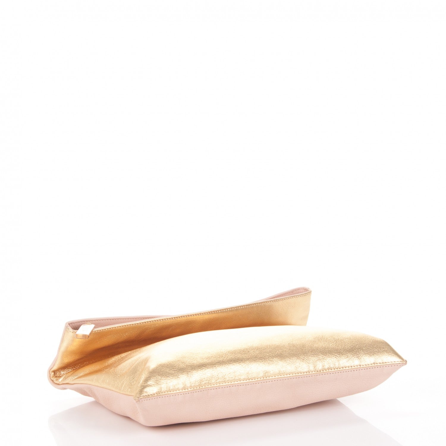 Fendi Vitello Chameleon Foldover Clutch Milk Gold Sand 4 of 9