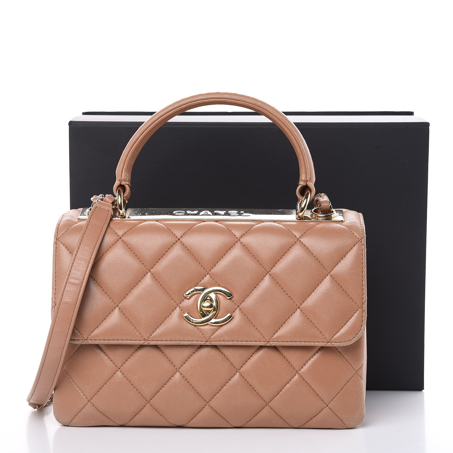 Chanel Lambskin Quilted Small Trendy CC Flap Dual Handle Bag Camel 20 of 20
