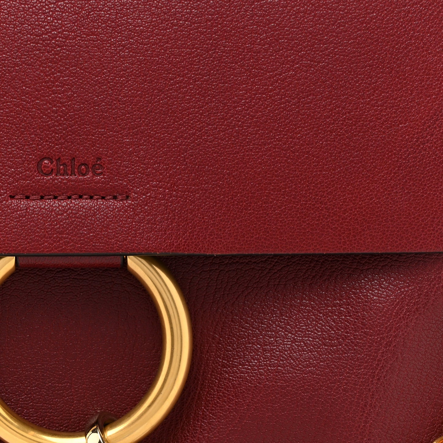 Calfskin Medium Faye Shoulder Bag Sienna Red