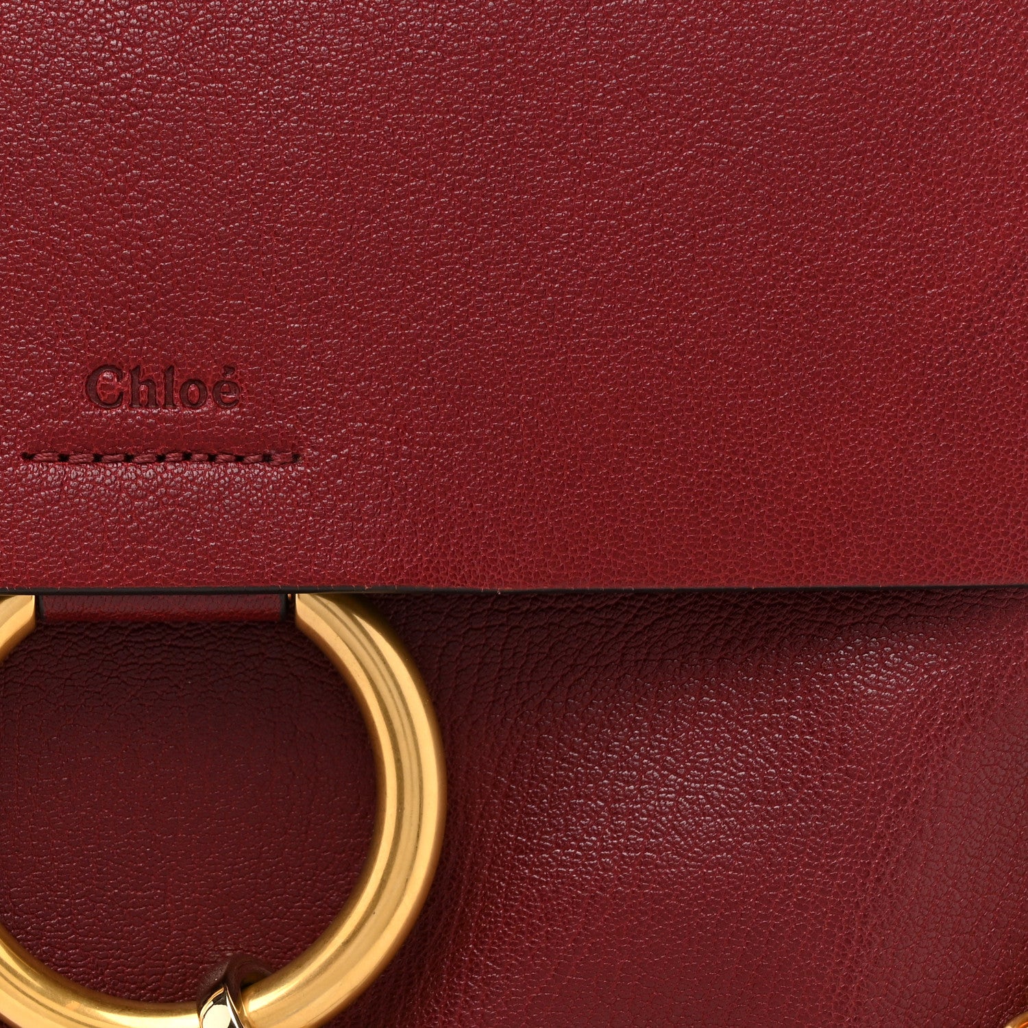 Chloe Calfskin Medium Faye Shoulder Bag Sienna Red 8 of 17