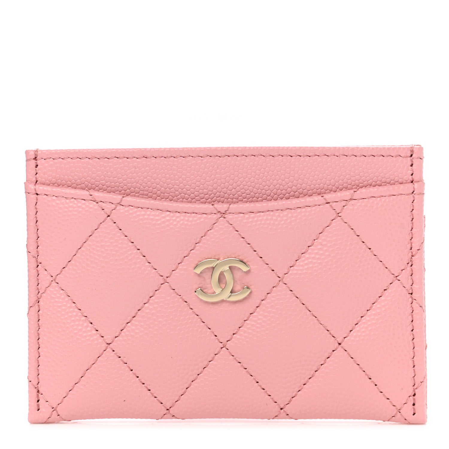 Chanel Caviar Quilted Card Holder Pink 1 of 9