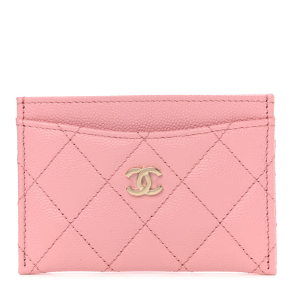 Chanel Caviar Quilted Card Holder Pink 1 of 9