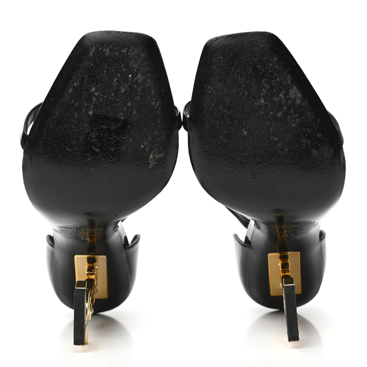 Patent Calfskin Opyum 110 Sandals 37 Black Gold