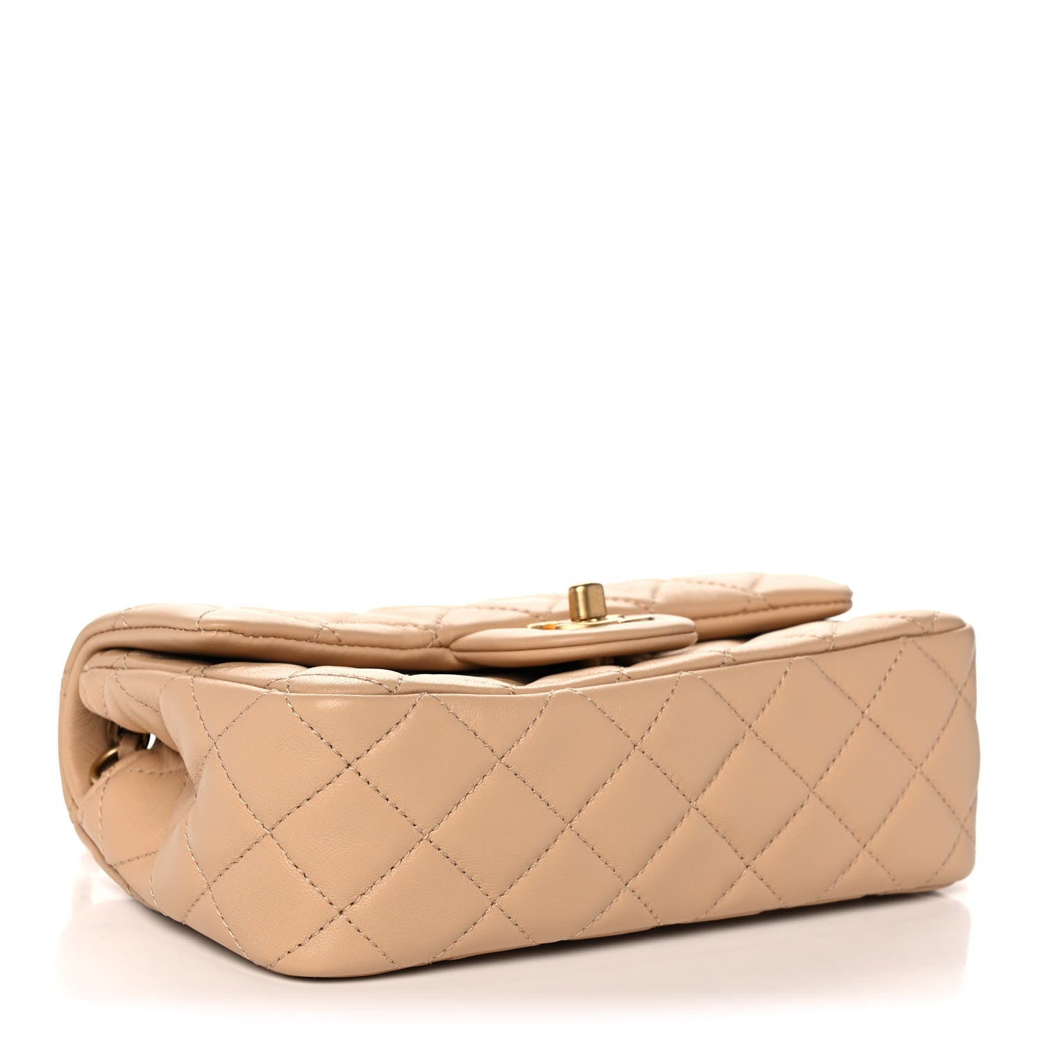 Chanel Lambskin Quilted Mini Rectangular Pearl Crush Flap Beige 4 of 12