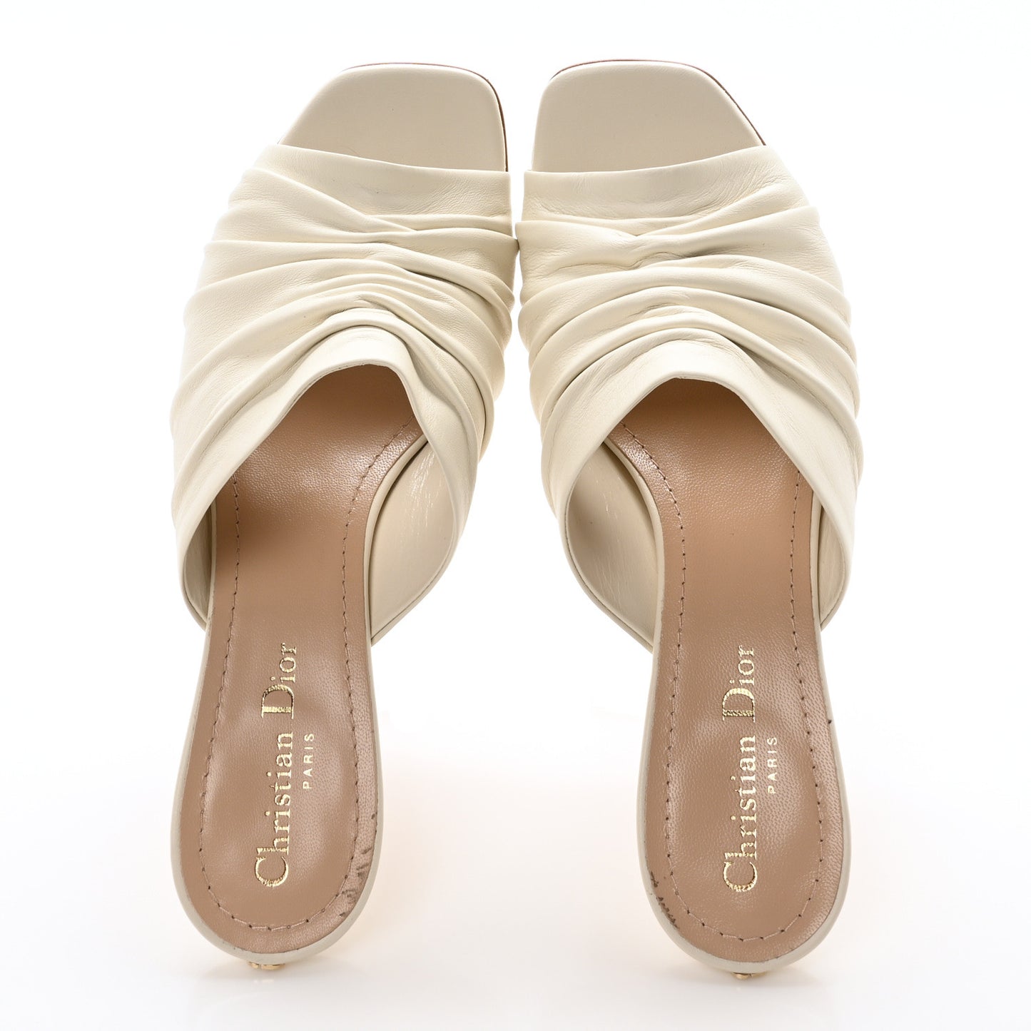 Lambskin D-Fame Mule Sandals 40 Off White