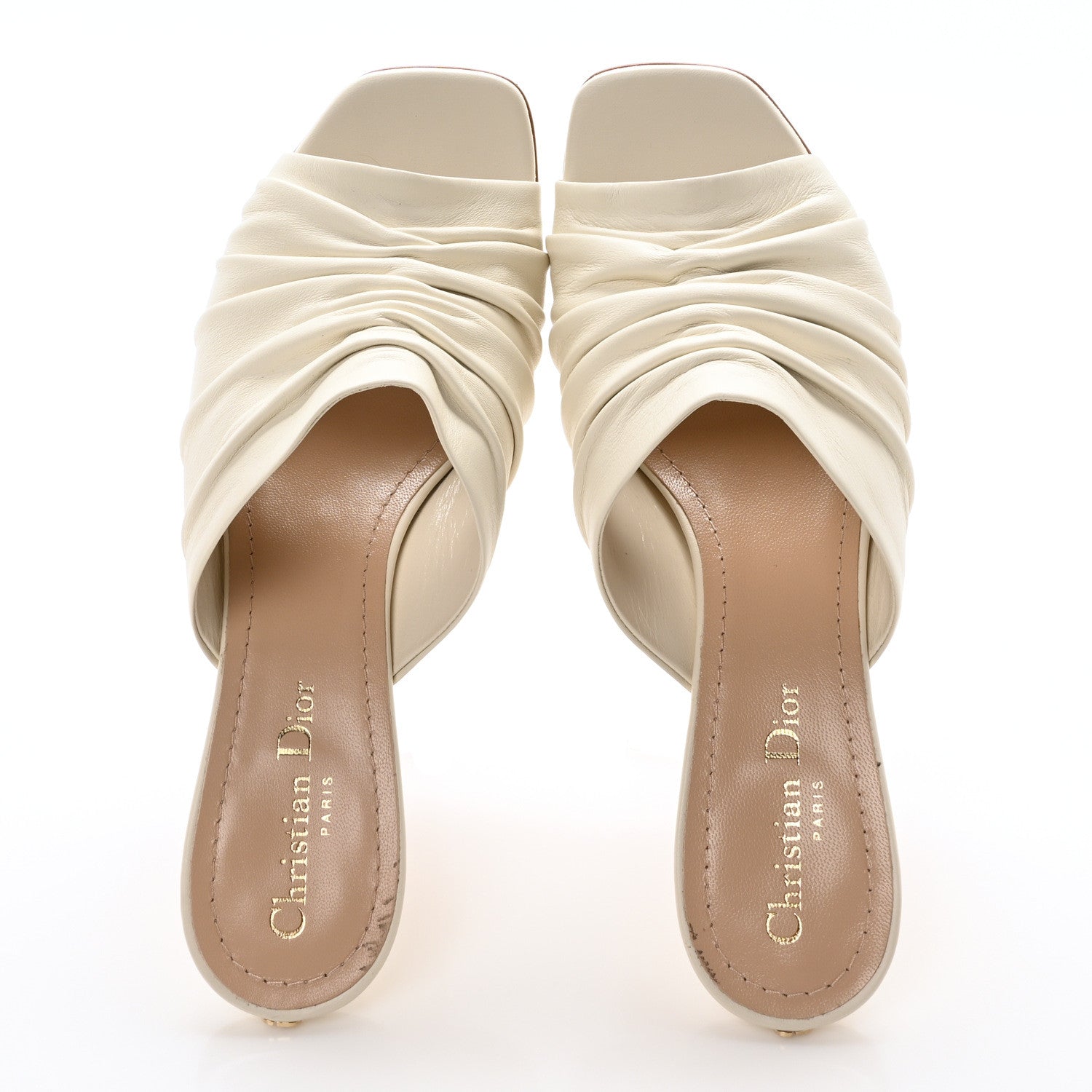 Christian Dior Lambskin D-Fame Mule Sandals 40 Off White 2 of 10