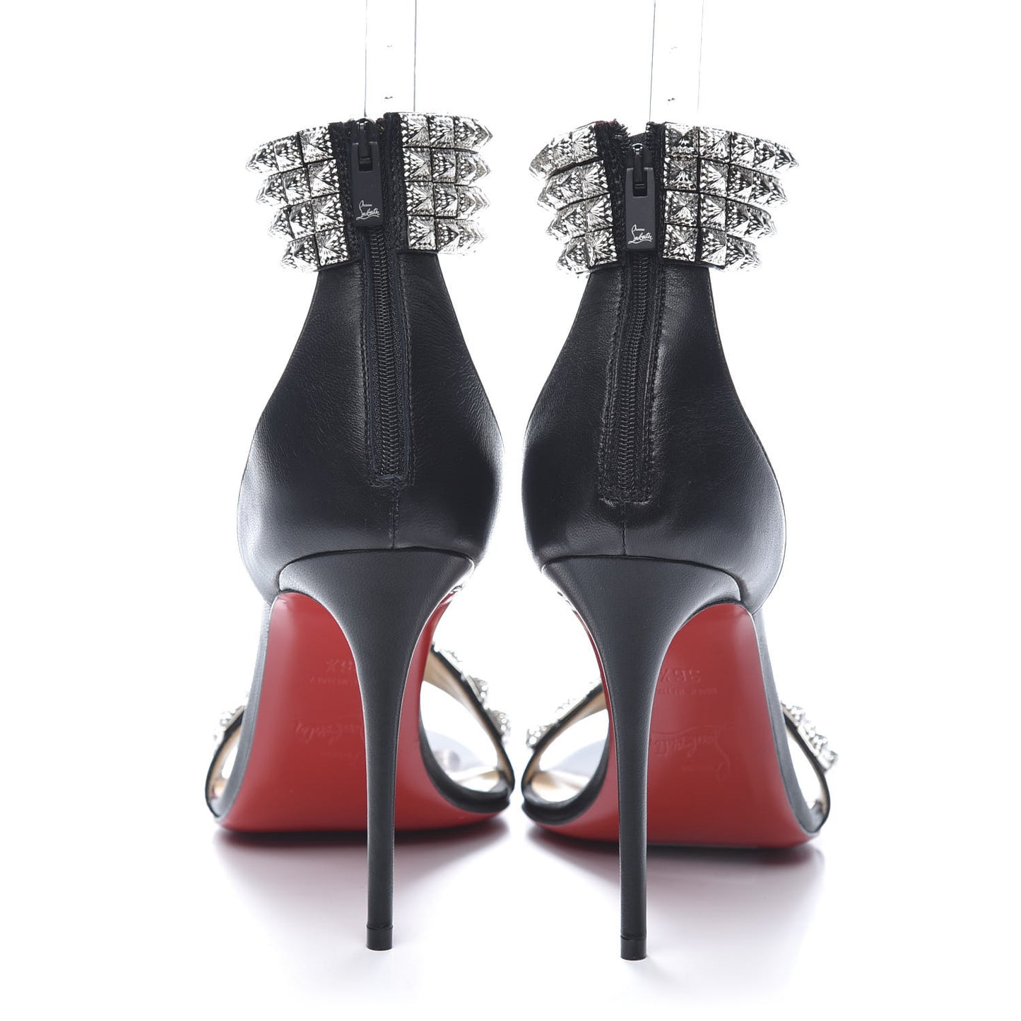 Nappa Priyadora 100 Studded Sandals 36.5 Black Silver