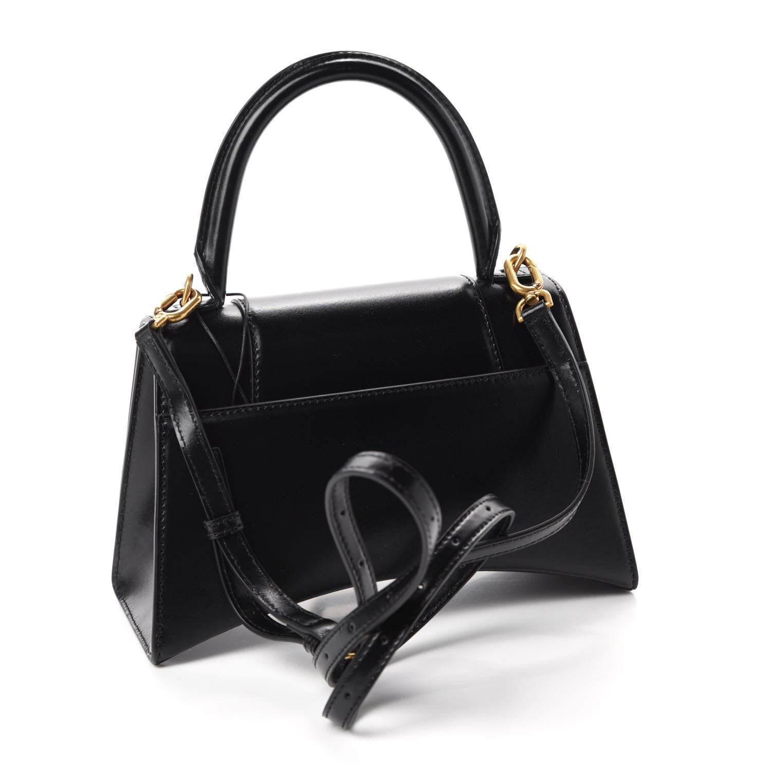 Balenciaga Shiny Box Calfskin Small Hourglass Top Handle Bag Black 3 of 9