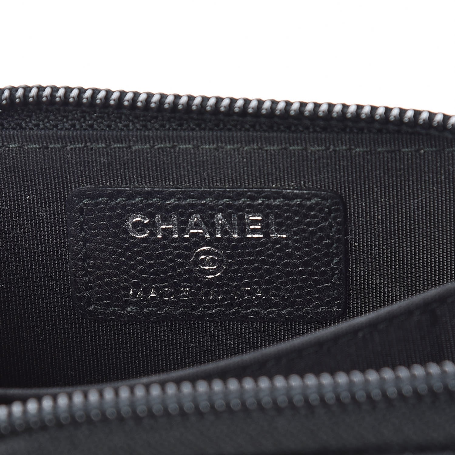 Chanel Caviar Quilted Boy Zip Around Coin Purse Wallet Black 6 of 9