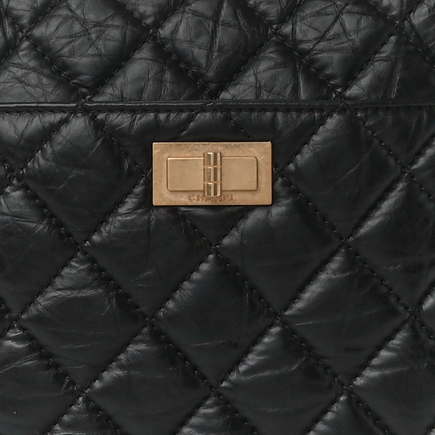 Aged Calfskin Quilted Large Reissue Camera Case Black