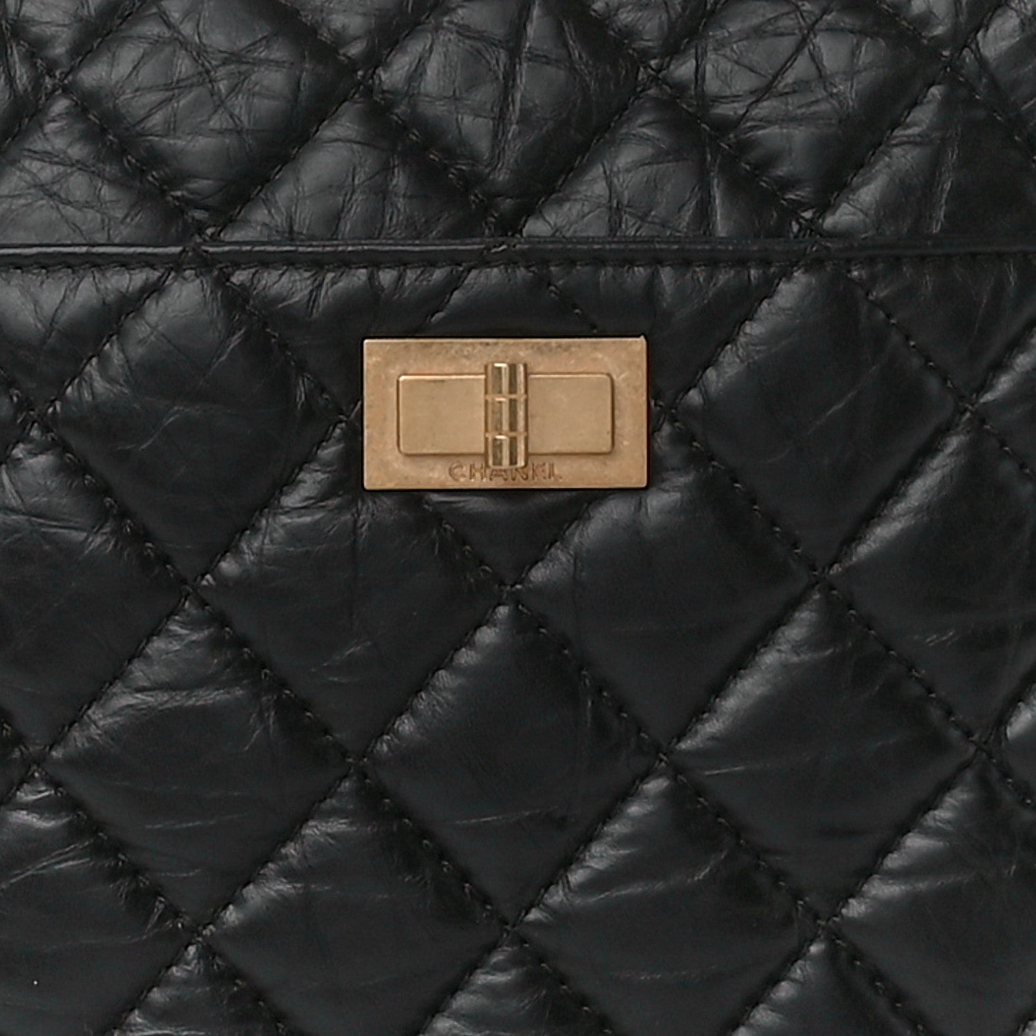 Chanel Aged Calfskin Quilted Large Reissue Camera Case Black 8 of 10