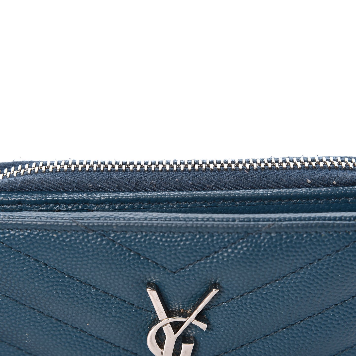 Grain De Poudre Matelasse Compact Zip Around Wallet Peacock Green