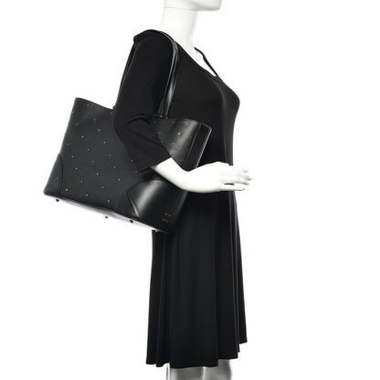 MCM Coated Canvas Studded Shopper Tote Black 2 of 14