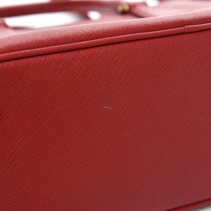 Prada Saffiano Mini Galleria Double Zip Tote Fuoco 11 of 13