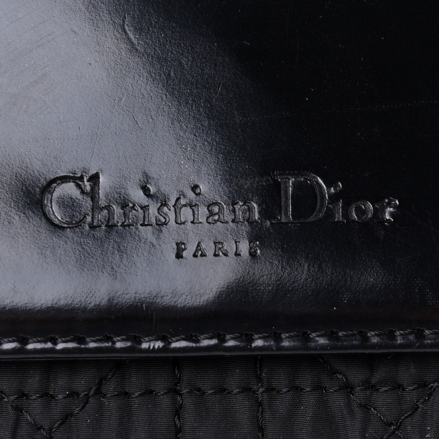 Christian Dior Nylon Glazed Calfskin Cannage Shoulder Bag Black 13 of 18