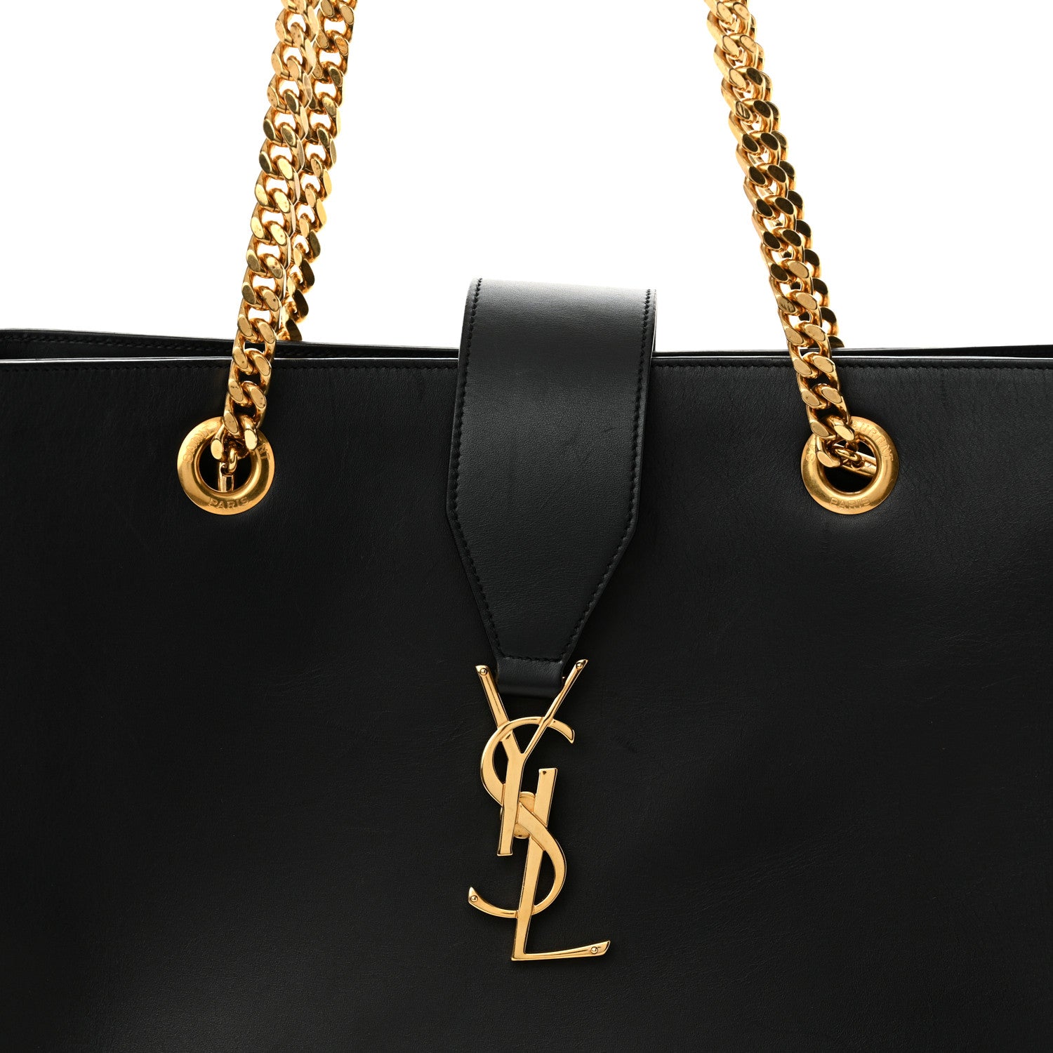 Saint Laurent Soft Calfskin Monogram Cassandre Shopper Black 9 of 23