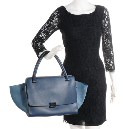 Celine Drummed Calfskin Suede Double Zip Trapeze Orage 2 of 9