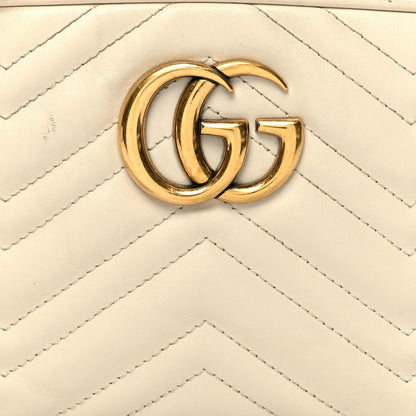 Gucci Calfskin Matelasse Small GG Marmont Chain Shoulder Bag White 8 of 13