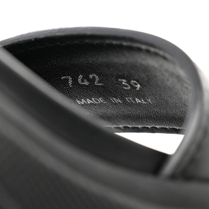 Prada Brushed Calfskin Monolith Pegasus Thunder Sandals 39 Black 6 of 8
