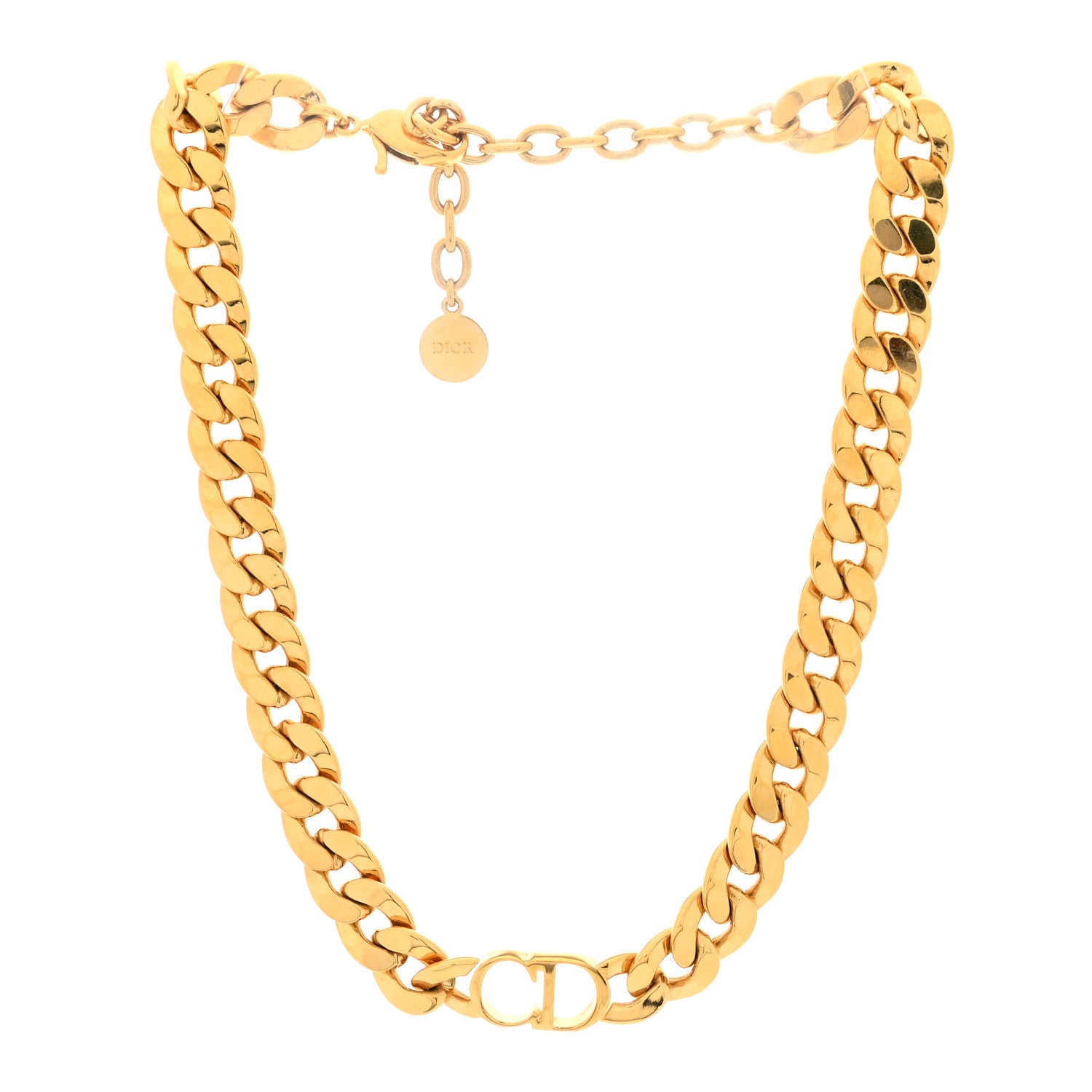 Christian Dior Metal CD Choker Necklace Gold 3 of 5