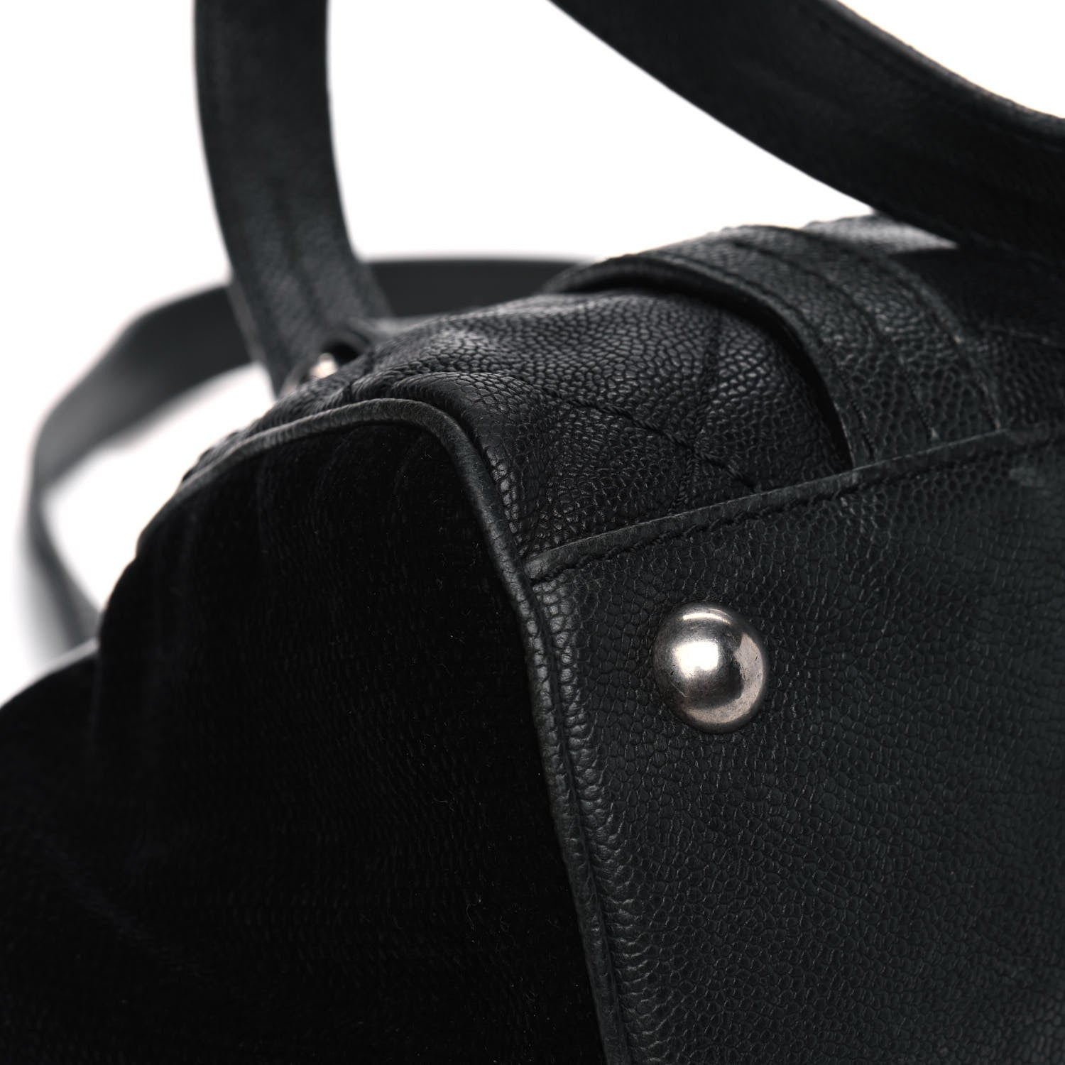 Chanel Caviar Fabric Diamond Stitched Mademoiselle Shoulder Bag Black 7 of 12