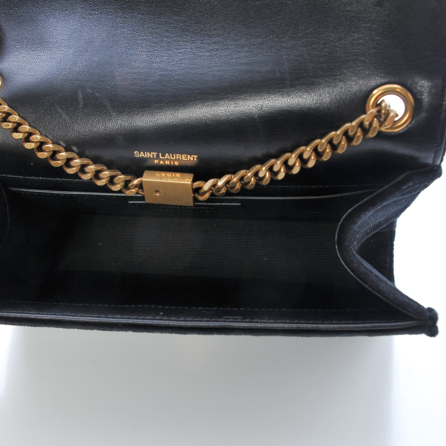 Saint Laurent Velvet Monogram Medium Kate Tassel Shoulder Bag Black 5 of 7