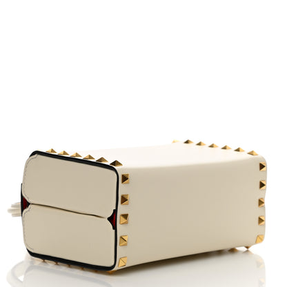 Valentino Garavani Grainy Calfskin Rockstud Alcove Box Top-Handle Bag Light Ivory 4 of 11