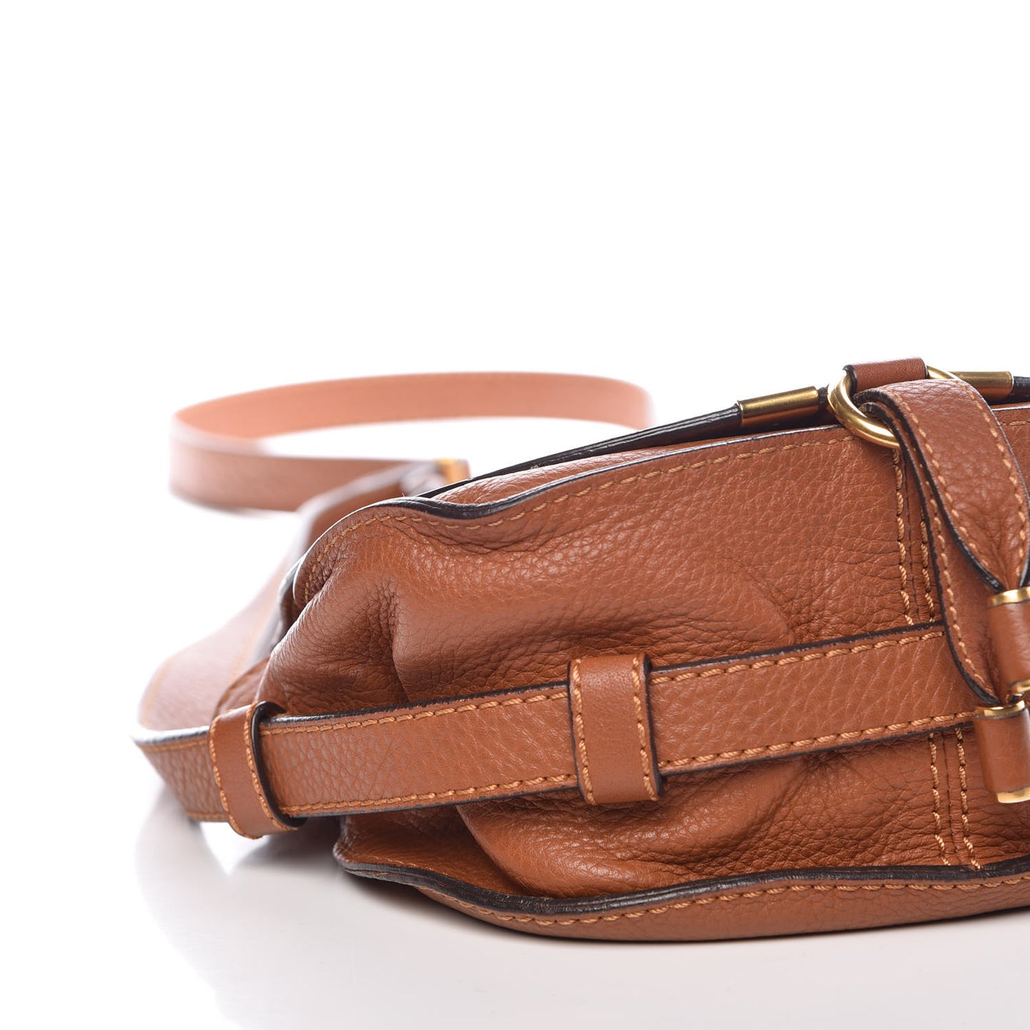 Calfskin Mini Marcie Round Crossbody Bag Tan