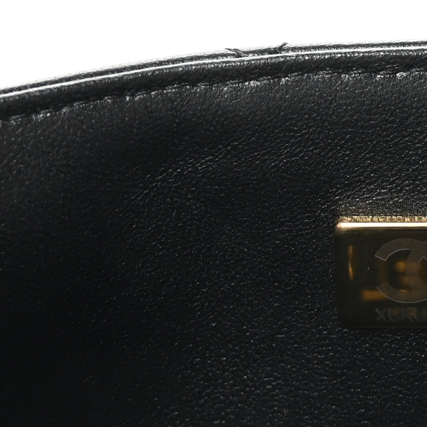 Lambskin Quilted Metal Mini Top Handle Rectangular Flap Black